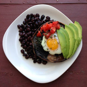 Avocado & black bean eggs